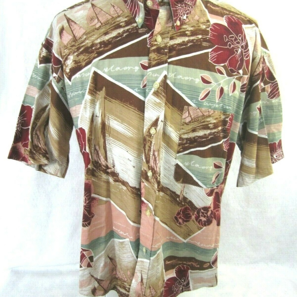 Natural Issue Hawaiian shirt XL vintage boats - Picture 3 of 8